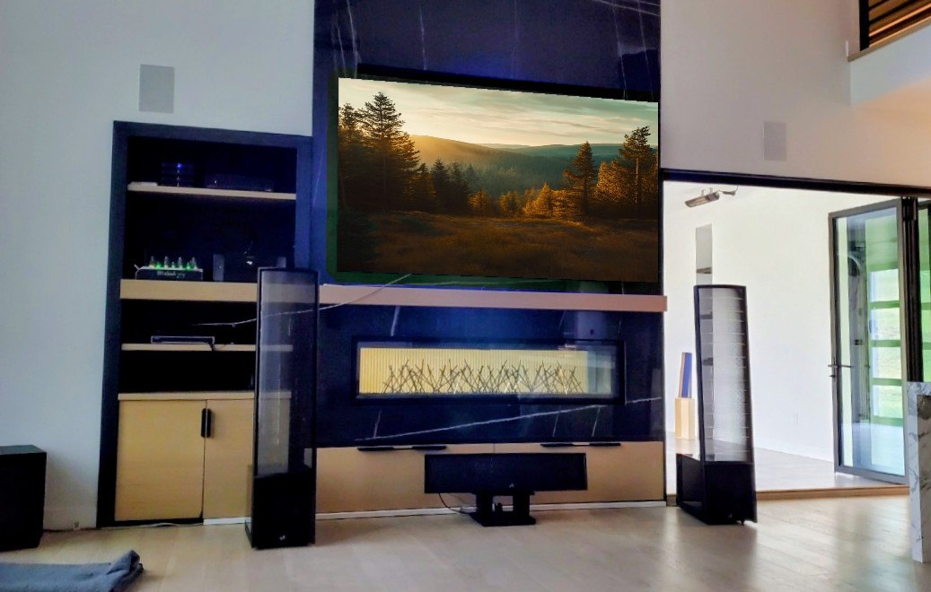 Calgary living room with integrated lighting and automated home controls